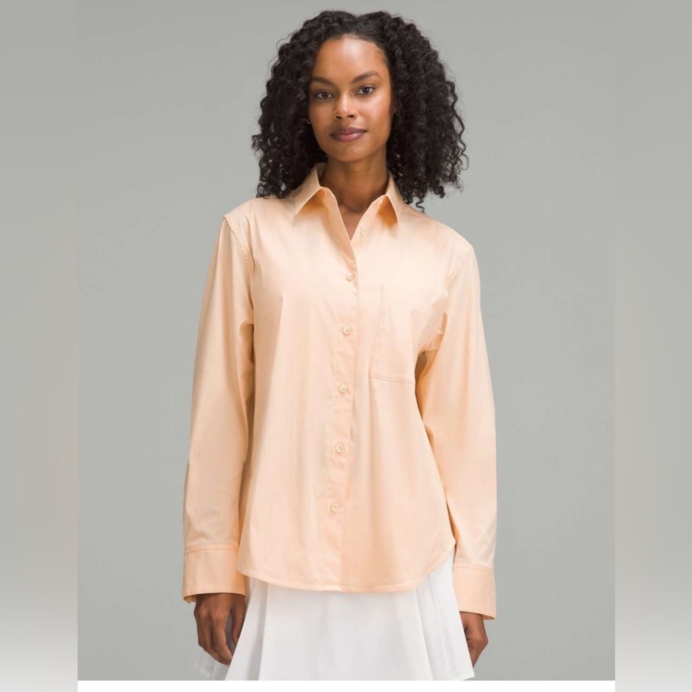 Lululemon Relaxed-Fit Cotton-Blend Poplin Button-Down Shirt